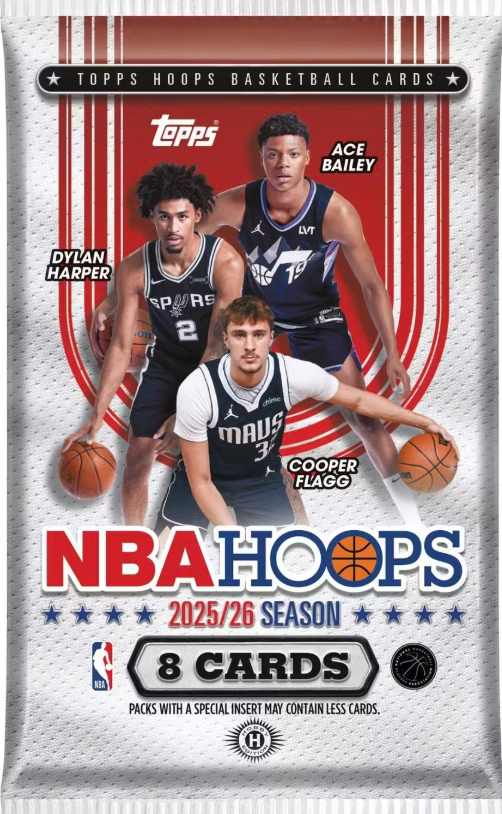 2025-26 Topps NBA Hoops Basketball 8 Cards Hobby Pack (x 4)