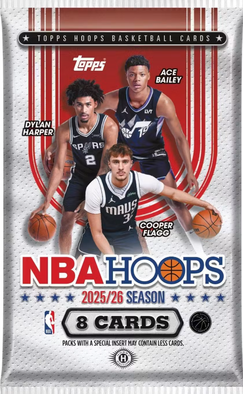 2025-26 Topps NBA Hoops Basketball 8 Cards Hobby Pack (x 4)