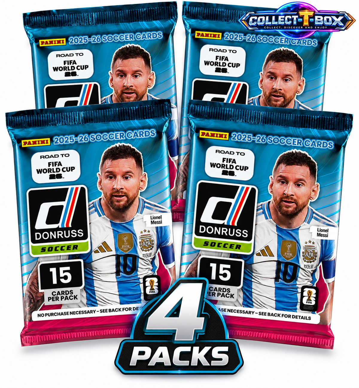 2025-26 Panini Donruss Soccer RTWC 15 Cards Pack (x 4)