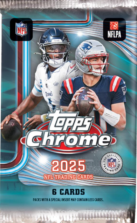 2025 Topps Chrome Football 6 Cards Mega Pack (x 3)
