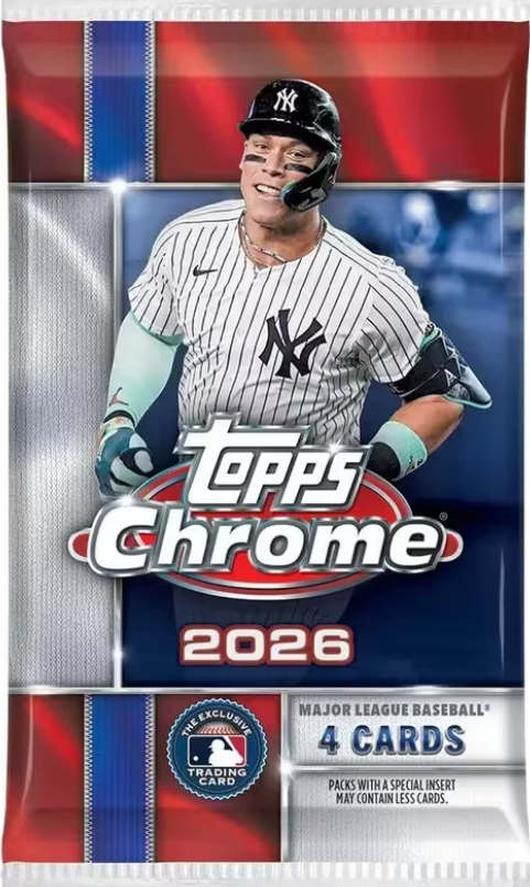 2026 Topps Chrome Baseball 4 Cards Hobby Pack (x 4)