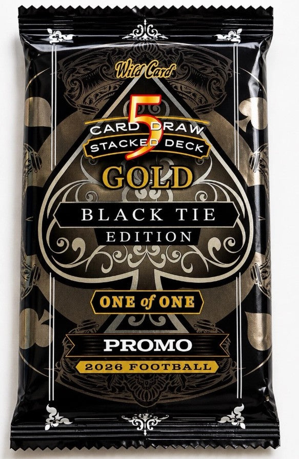 2026 Wild Card Card Draw Gold Black Tie Edition ONE of ONE Pack (x 4)