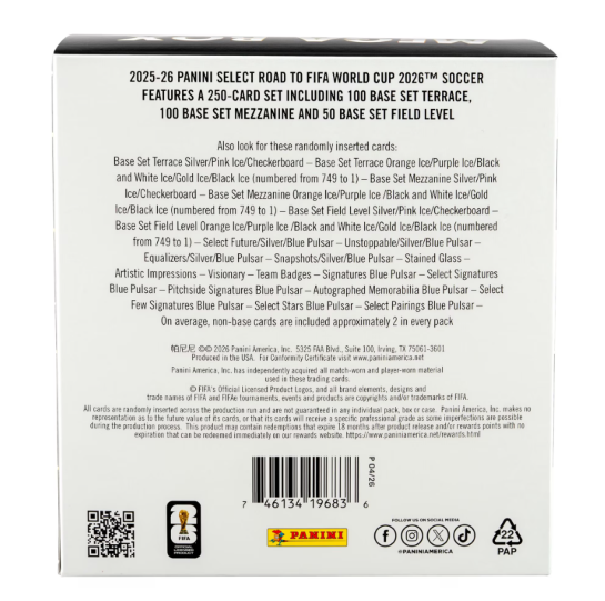 2026 Panini SELECT Road to FIFA World Cup Mega Box (x 2)