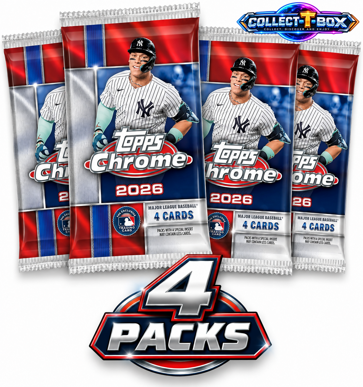 2026 Topps Chrome Baseball 4 Cards Hobby Pack (x 4)