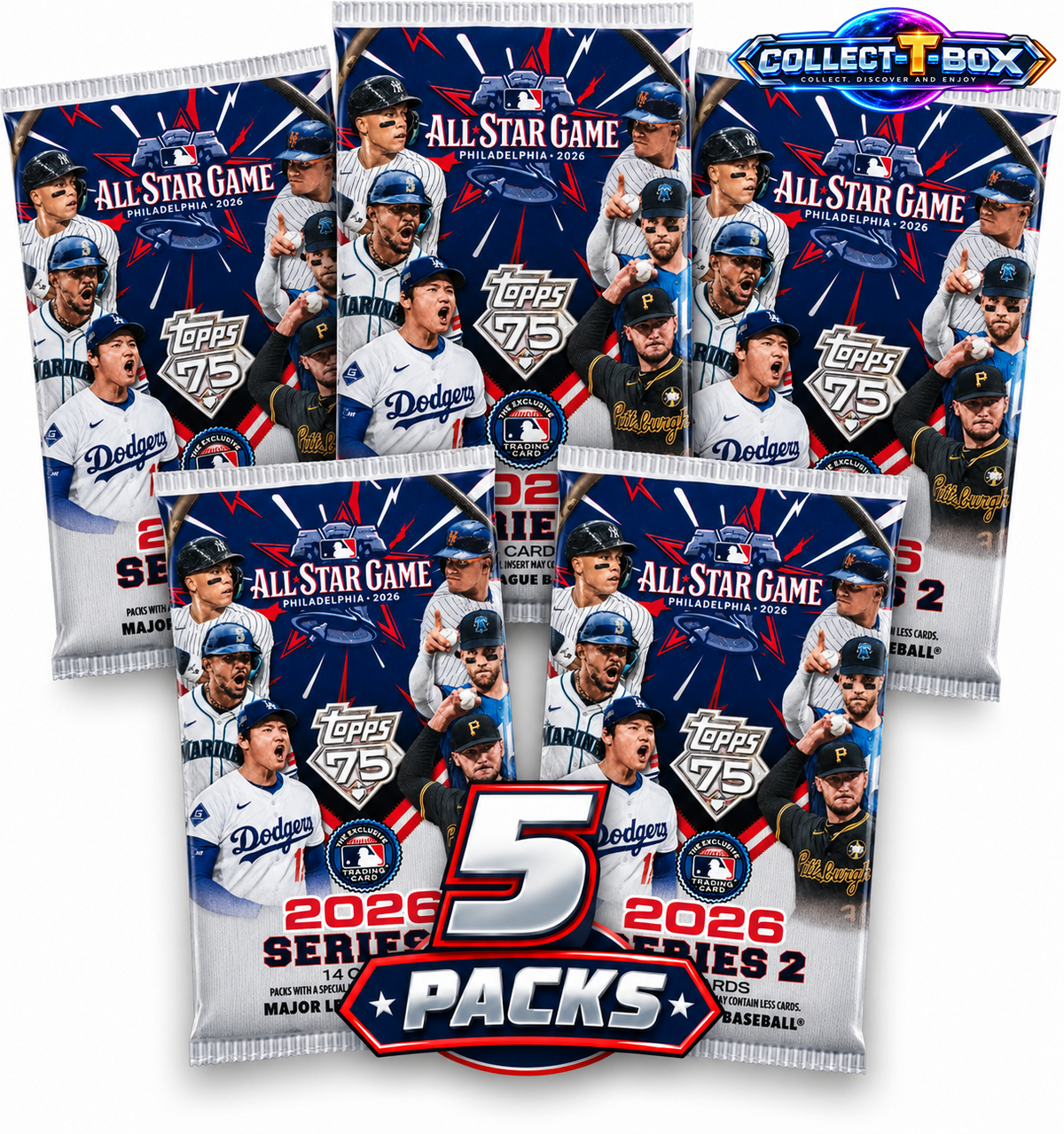 2026 Topps Series 2 Baseball All Star Game 14 Cards Mega Pack (x 5)