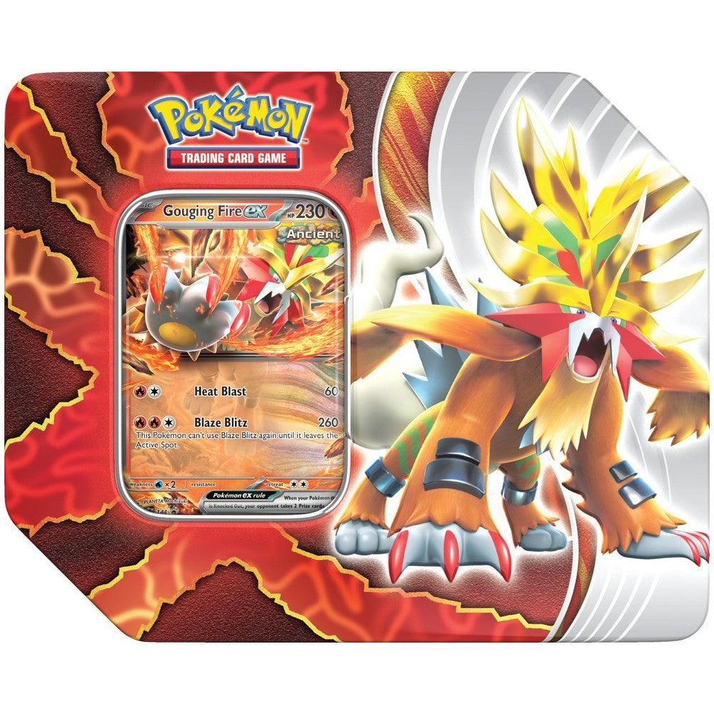Pokemon Paradox Destinies Gouging Fire EX Tin Box