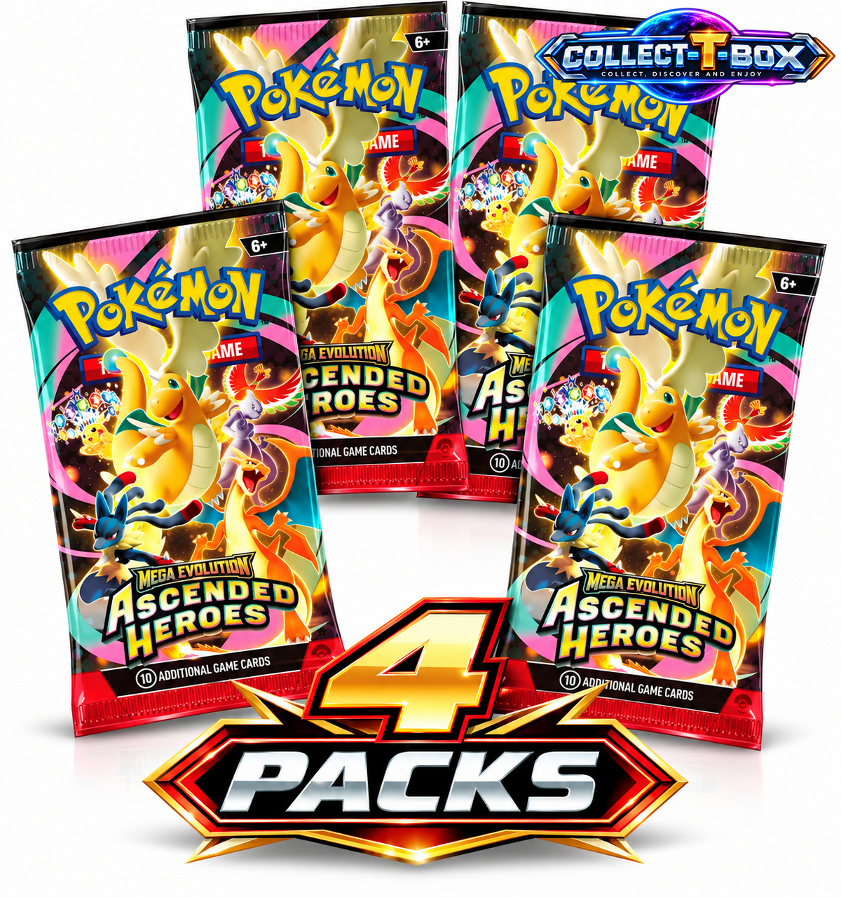 Pokemon Ascended Heroes 10 cards Pack (x 4)