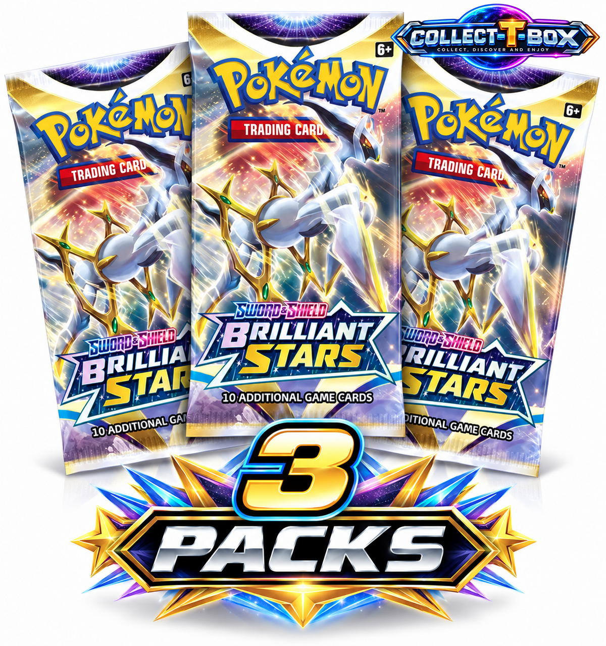 Pokemon Brilliant Stars 10 Cards Pack (x 3)