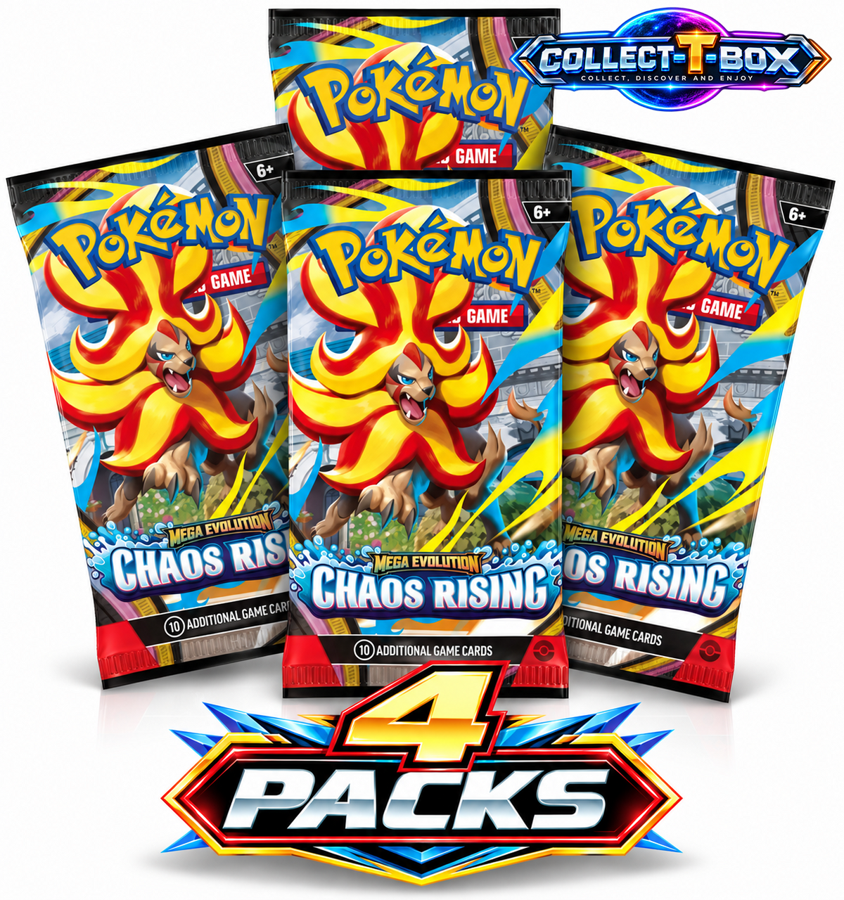 Pokemon Chaos Rising 10 Cards Pack (x 4)