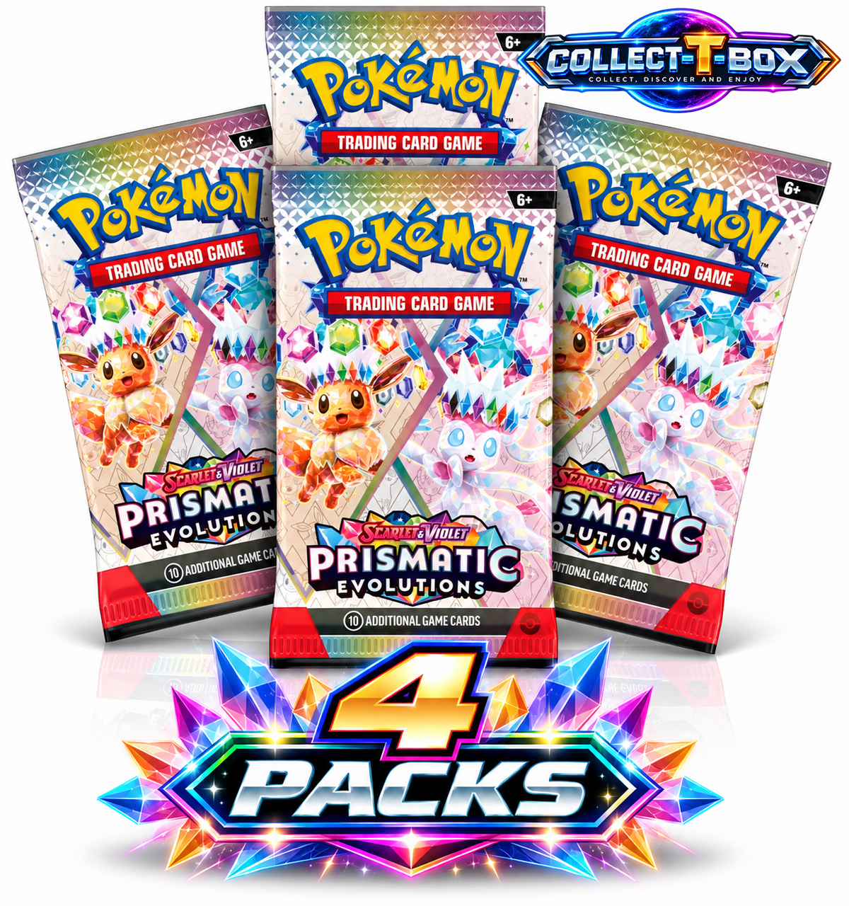 Pokemon Prismatic Evolutions 10 Cards Pack (x 4)