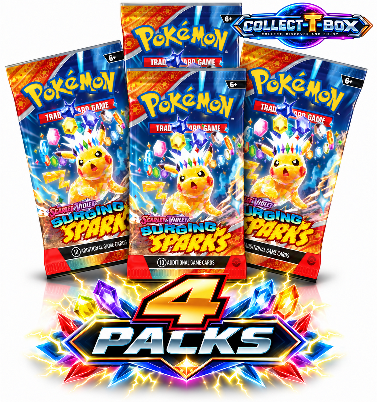 Pokemon Surging Sparks 10 Cards Pack (x 4)